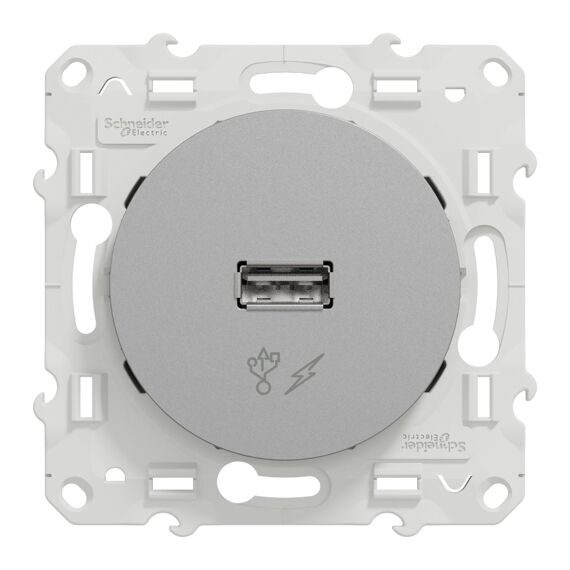 Розетка USB Schneider Electric Odace S530408, АЛЮМИНИЙ