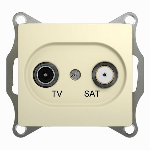 GSL000298 GLOSSA TV-SAT РОЗЕТКА проходная 4DB, механизм, БЕЖЕВЫЙ  (MS)