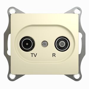 GSL000295 GLOSSA TV-R РОЗЕТКА проходная 4DB, механизм, БЕЖЕВЫЙ