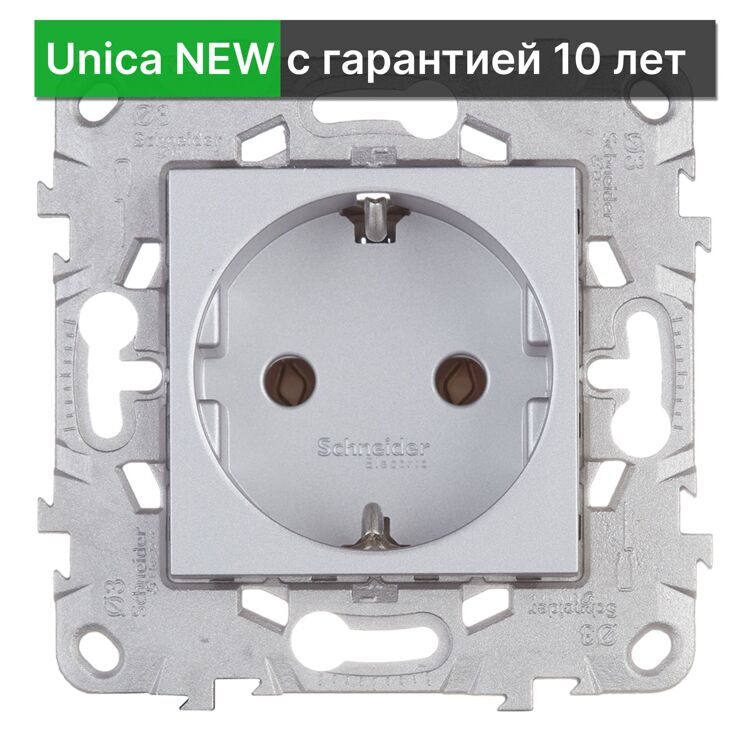 Розетка Schneider Electric Unica NEW с заземлением NU505730