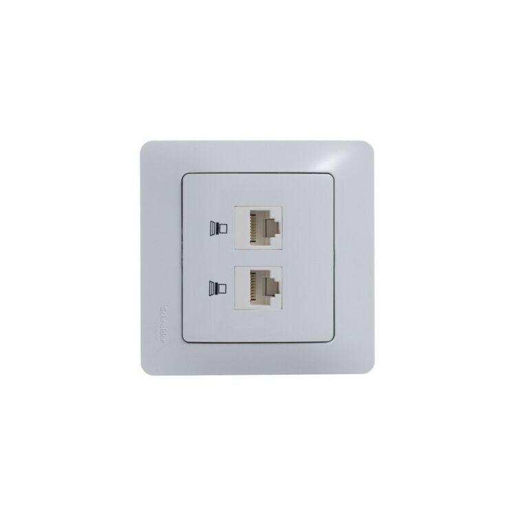 GSL000185KK Розетка 2-я комп. RJ45, 5E, мех, БЕЛЫЙ  (MS)