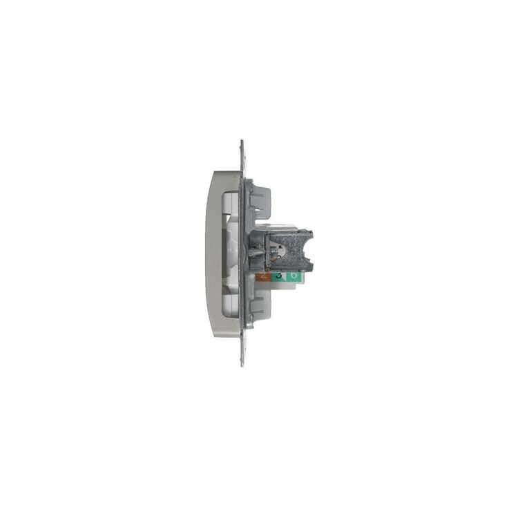 GSL001281K GLOSSA РОЗЕТКА компьютерная RJ45 кат.5E, механизм, ПЛАТИНА  (MS)