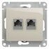 GSL000985 Розетка 2-ая RJ11+RJ45,кат.5E,мех, молочн. (MS)