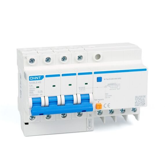 Диф. автомат CHINT NXBLE-63 4P C6 30мА тип AC 6кА, 982155